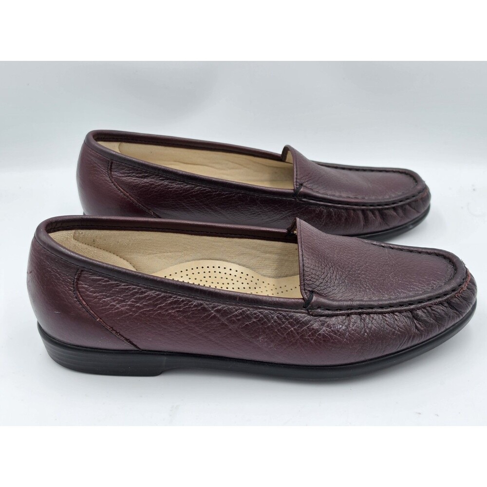 SAS Simplify Tripad Burgundy Leather Slip On Loafers Shoes Size 9.5 W Wide